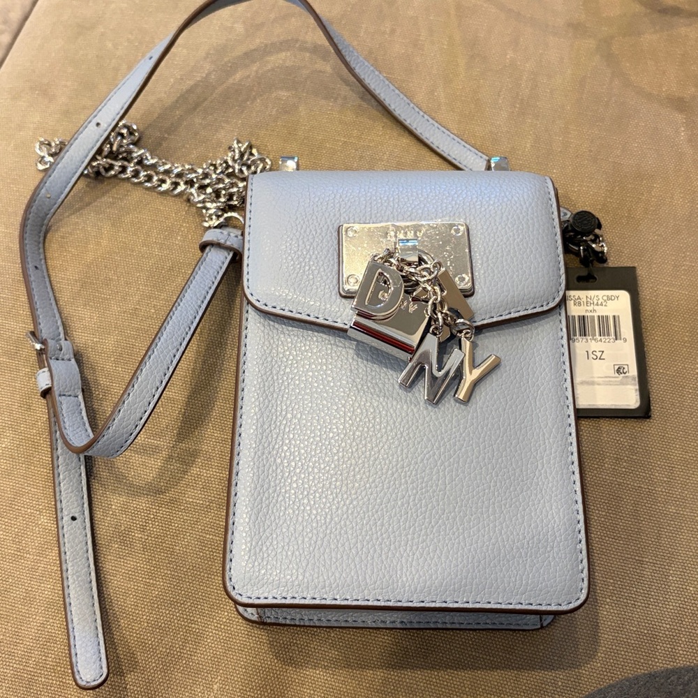 DKNY Light Blue Crossbody with Silver Details